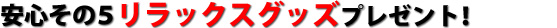 安心その５リラックスグッズプレゼント！